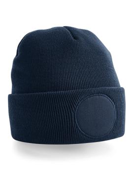 Patch-Beanie mit rundem Patch - verschiedene Farben - Gr. Onesize